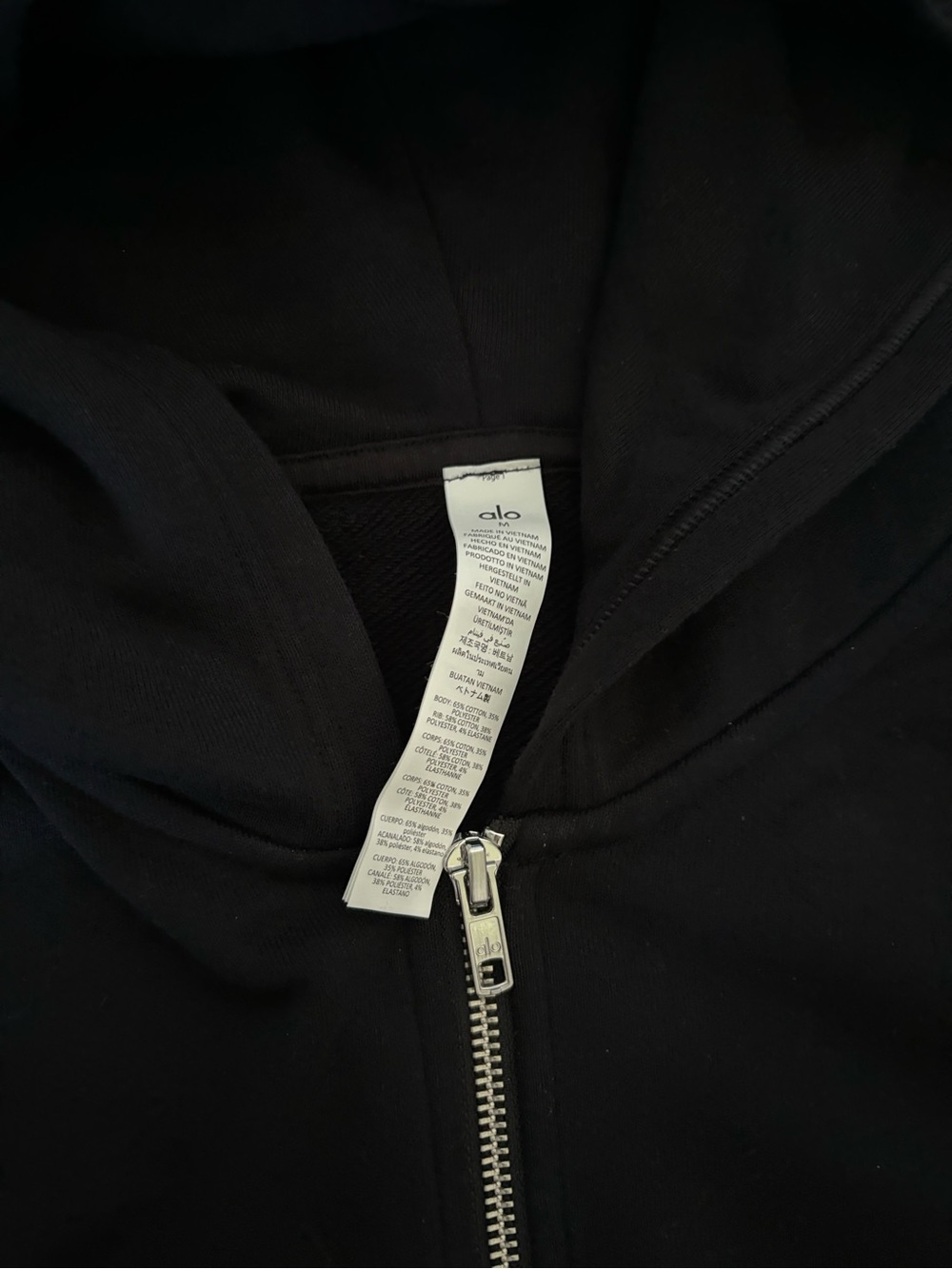 Alo Yoga Sweet Escape Zip Up Hoodie Size M Black NWT - Picture 3 of 4